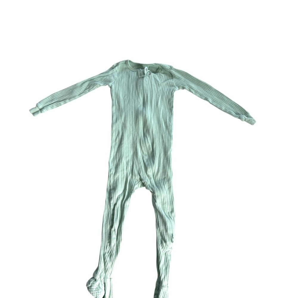 Green Footie Tight Fit One Piece with Long Sleeves